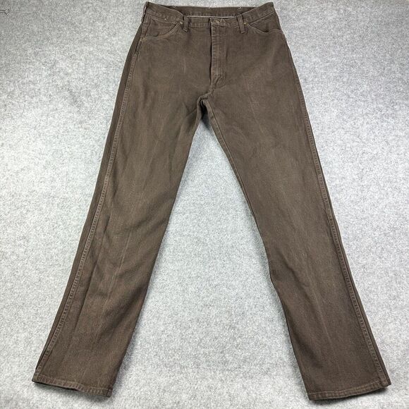Vintage Wrangler Jeans Mens 36 Long Brown Western Cowboy Workwear Made in USA - Picture 1 of 14